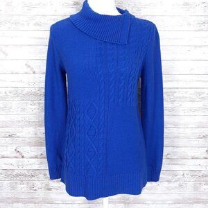 Charter Club Sweater PS Split Neck Blue 205A
